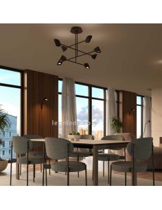 Plafonnier LED Capuccina noir 8 lampes 2