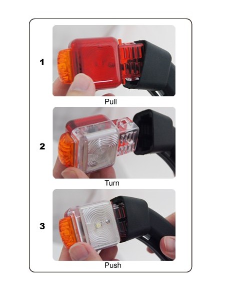 Buzina LED curta com fio 26558-1 - 3 funções - Lucidez | leonleds