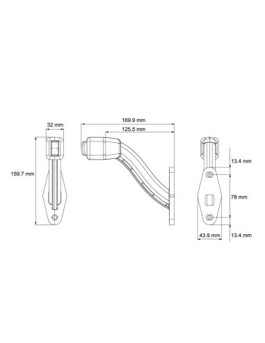 Dimensiones Piloto de anchura Largo LED Con Cable 26558 - 3 Funciones- Lucidity | LeonLeds