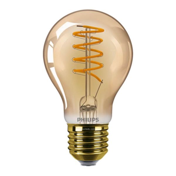 Lâmpada LED Flame Gold Regulável 4W - 25W 1800K Vintage LED Philips | leonleds