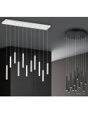 Lámpara colgante LED rectangular serie Tubular Negra 27,5W 3000K Trio Lighting | LeonLeds