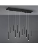 Lámpara colgante LED rectangular serie Tubular Negra 27,5W 3000K Trio Lighting | LeonLeds