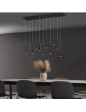 Lámpara colgante LED rectangular serie Tubular Negra 27,5W 3000K Trio Lighting | LeonLeds