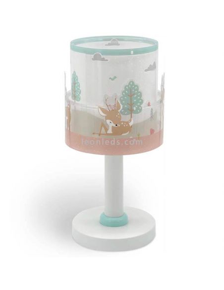 Candeeiro de mesa infantil Loving Deer com desenhos de animais