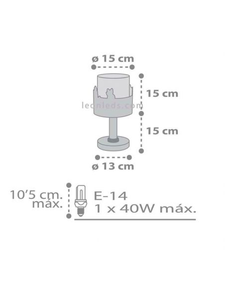 Dimensões Candeeiro de mesa infantil Loving Deer