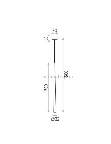 Lámpara colgante LED minimalista Bendis blanca o negro 3000k dimensiones