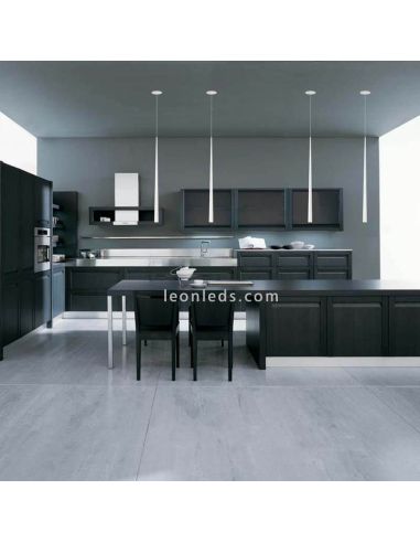 Candeeiro suspenso LED encastrado Bendis branco ambiente