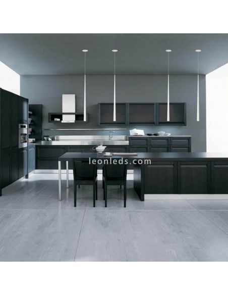 Candeeiro suspenso LED encastrado Bendis branco ambiente