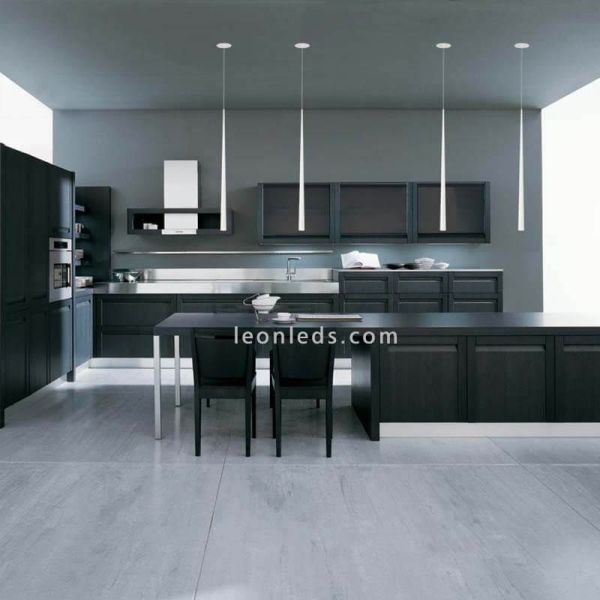 Candeeiro suspenso LED encastrado Bendis branco ambiente