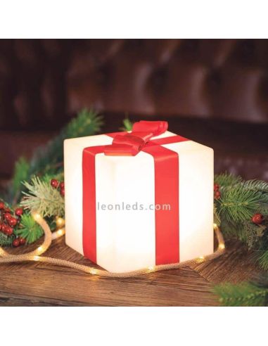 Cubo navideño RGB grande recargable Gifty 40cm ambiente