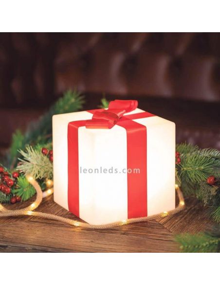 Cubo navideño RGB grande recargable Gifty 40cm ambiente