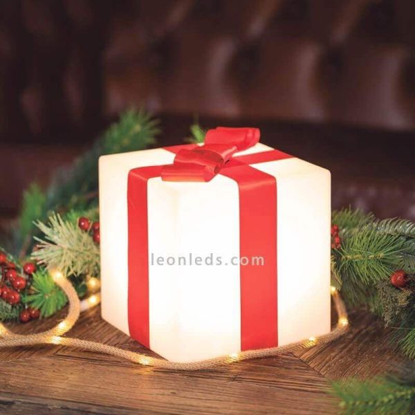 Cubo navideño RGB grande recargable Gifty 40cm ambiente