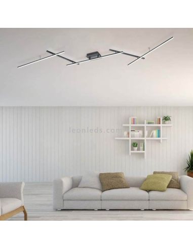 Plafón LED minimalista Arvin RGB articulable negro ambiente