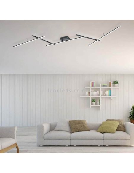 Plafón LED minimalista Arvin RGB articulable negro ambiente