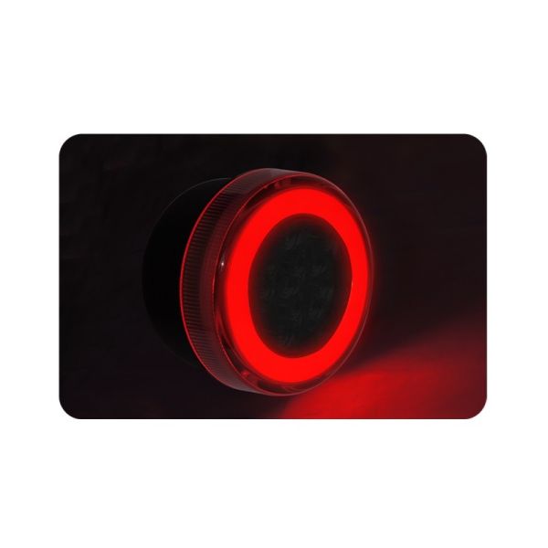 Feu arrière LED rond 3 fonctions 12/24 V 26043-1 Lucidity | LeonLeds