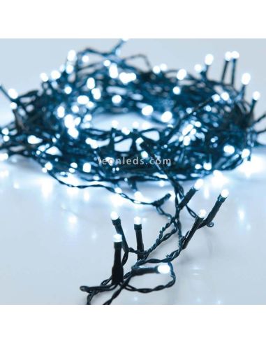 Guirnalda navideña fija con 320 LEDS blanco frío 27 metros cable negro