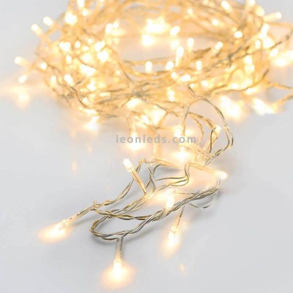 Guirnalda a pilas multifunción 24 leds cable transparente 2m