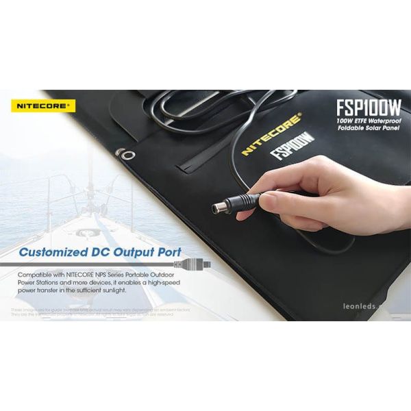 Painel Solar 100W Dobrável e impermeável IPX5 FSP100W | leonleds