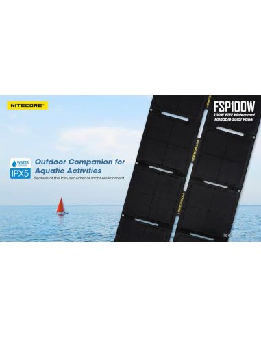 Panel Solar 100W Plegable y resistente al agua IPX5 FSP100W | LeonLeds