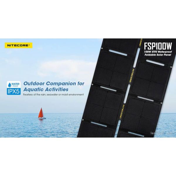 Panel Solar 100W Plegable y resistente al agua IPX5 FSP100W | LeonLeds