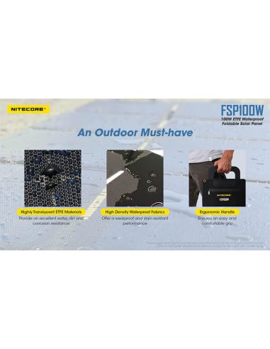 Transport de Panneau Solaire 100W Pliable et étanche IPX5 FSP100W | leonleds