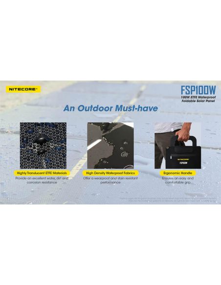 Transport de Panneau Solaire 100W Pliable et étanche IPX5 FSP100W | leonleds