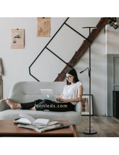 Lámpara de pie LED con lector negro Yamela 2