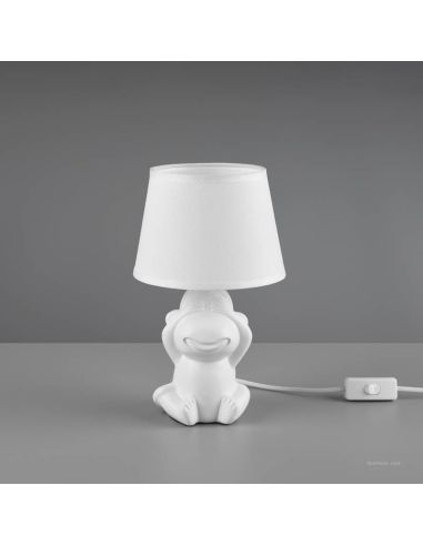 Lampe à poser blanche en forme singe...