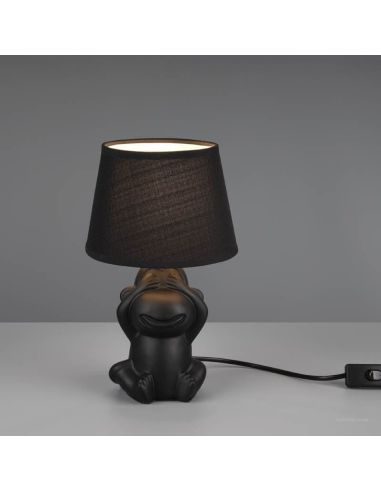 Lámpara de Sobremesa Negra con forma de Mono Abu R50851002 Trio Lighting | LeonLeds