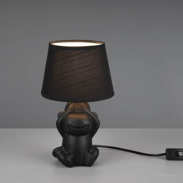 Lámpara de Sobremesa Negra con forma de Mono Abu R50851002 Trio Lighting | LeonLeds