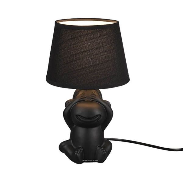 Lámpara de Sobremesa Negra con forma de Mono Abu R50851002 Trio Lighting | LeonLeds