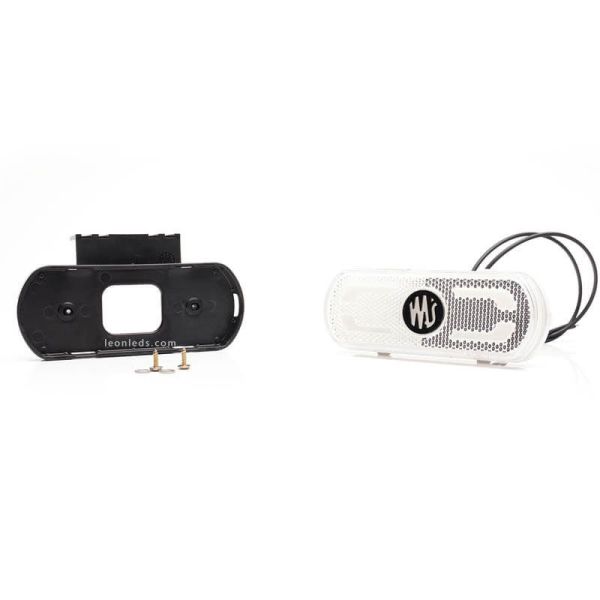 Luz piloto LED branca com emblema, ilumina o contorno do veículo no solo 12V-24V Was | leonleds