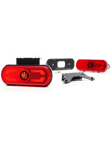 Piloto LED roja con emblema, ilumina el contorno del vehículo en el suelo 12V-24V W240 Was | LeonLeds