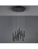 Lámpara colgante LED Tubular con forma redonda en acabado Negro 27,5W 3000K Trio 321691132 | LeonLeds