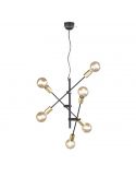 Candeeiro Pendente Cross 6-Light Preto e Dourado 306700632 | leonleds