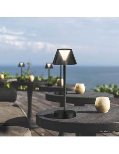 Lámpara de mesa LED de batería para exterior 7W 380Lm 3000K Asahi Acb | LeonLeds