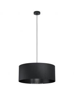 Lámpara de techo textil negra 53Cm de diametro Maserlo 1 Eglo | LeonLeds