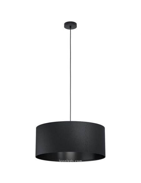 Luminária de teto de tecido preto com 53cm de diâmetro Maserlo 1 Eglo | leonleds