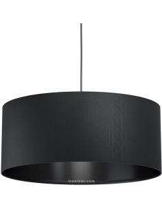 Plafonnier textile noir diamètre 53cm Maserlo 1 Eglo | leonleds 2