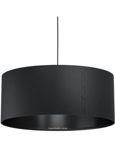 Plafonnier textile noir diamètre 53cm Maserlo 1 Eglo | leonleds