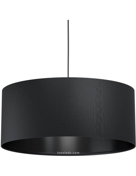Lámpara de techo textil negra 53Cm de diametro Maserlo 1 Eglo | LeonLeds