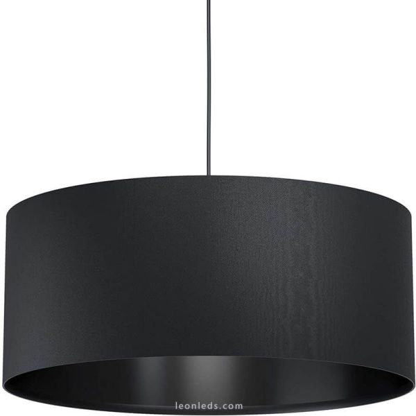 Plafonnier textile noir diamètre 53cm Maserlo 1 Eglo | leonleds