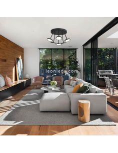 Candeeiro de tecto LED preto Corvus 6x7W 2