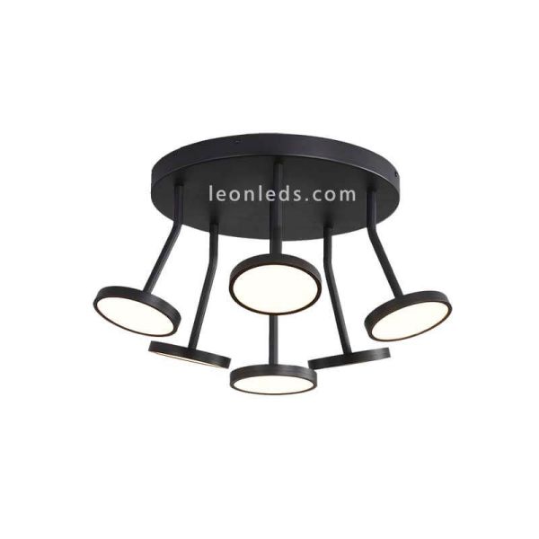 Plafonnier LED noir Corvus 6x7W