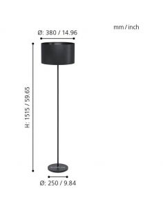 Lampadaire noir Maserlo 1 Eglo | leonleds 2