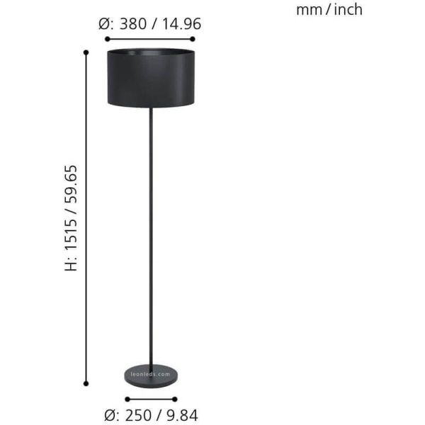 Schwarze Stehlampe Maserlo 1