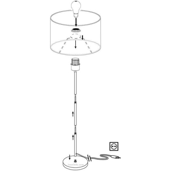 Candeeiro de pé preto Maserlo 1