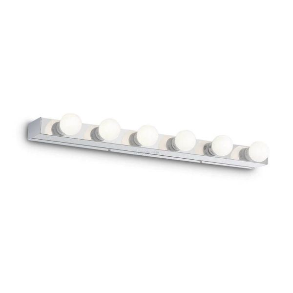 Applique type hollywood Privé' AP6 6xE14 Chrome | leonleds