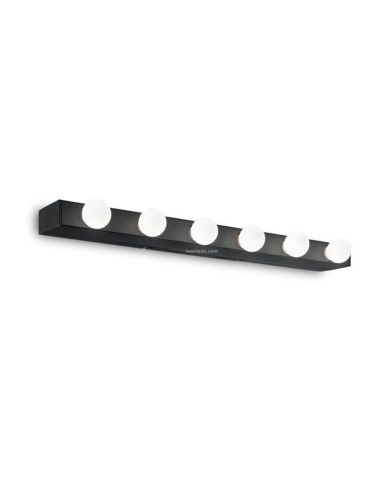Aplique tipo hollywood negro Prive' AP6 6xE14 | LeonLeds