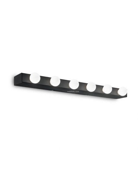 Applique noire Hollywood Prive' AP6 6xE14 | leonleds